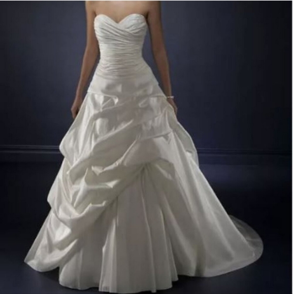 Mori Lee By Madeline Gardner Strapless Wedding Dress Sz 8 - Picture 1 of 13